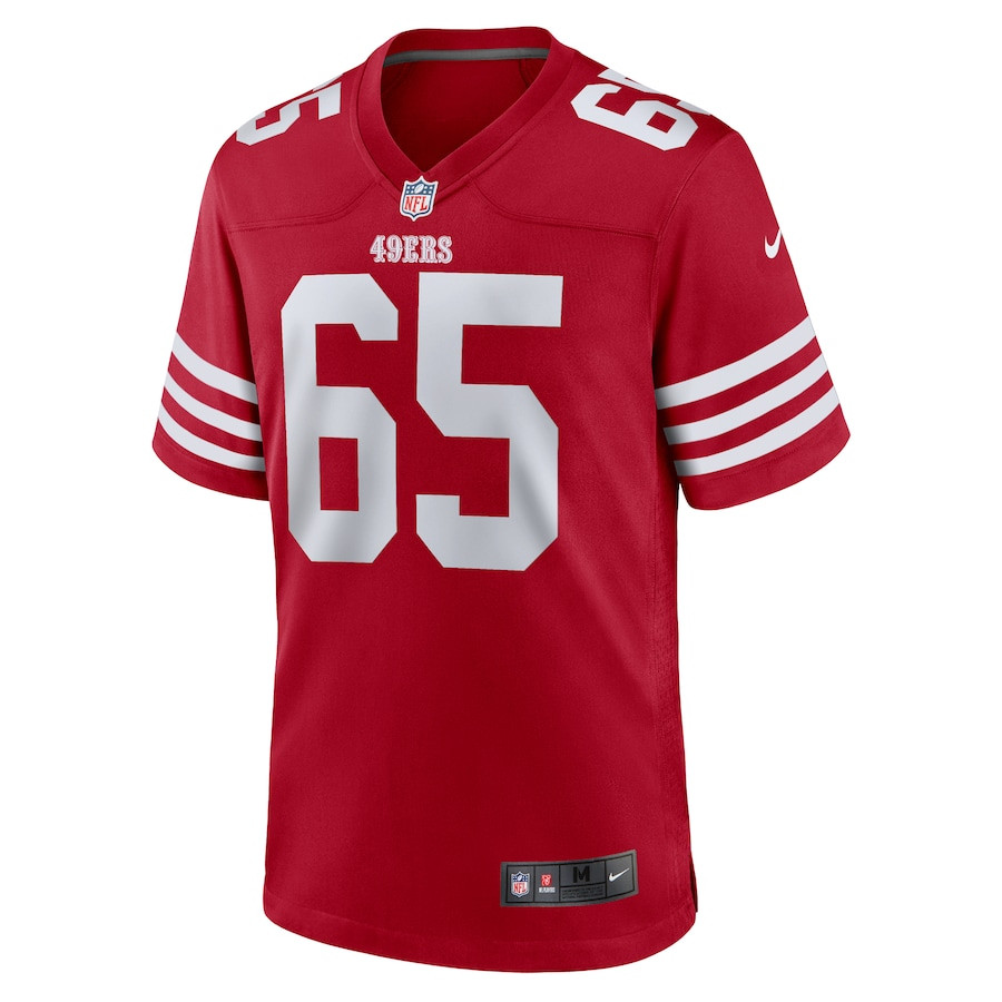Aaron Banks 65 San Francisco 49ers Game Men Jersey - Scarlet JS1137 nicesnker - Image 2