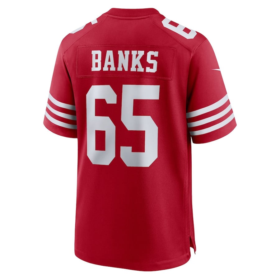 Aaron Banks 65 San Francisco 49ers Game Men Jersey - Scarlet JS1137 nicesnker - Image 3