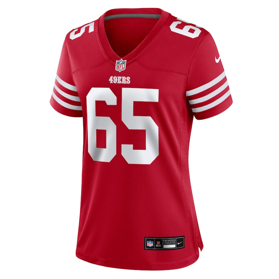 Aaron Banks 65 San Francisco 49ers Women's Game Jersey - Scarlet JS6765 nicesnker - Image 2