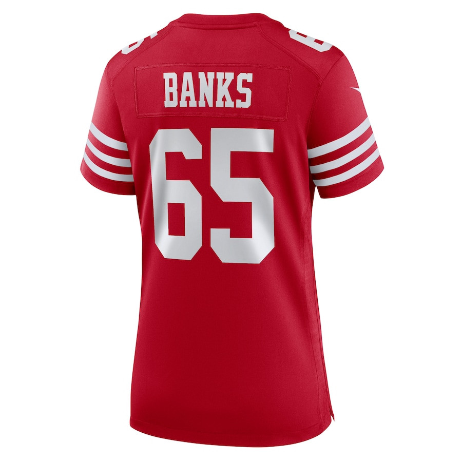 Aaron Banks 65 San Francisco 49ers Women's Game Jersey - Scarlet JS6765 nicesnker - Image 3