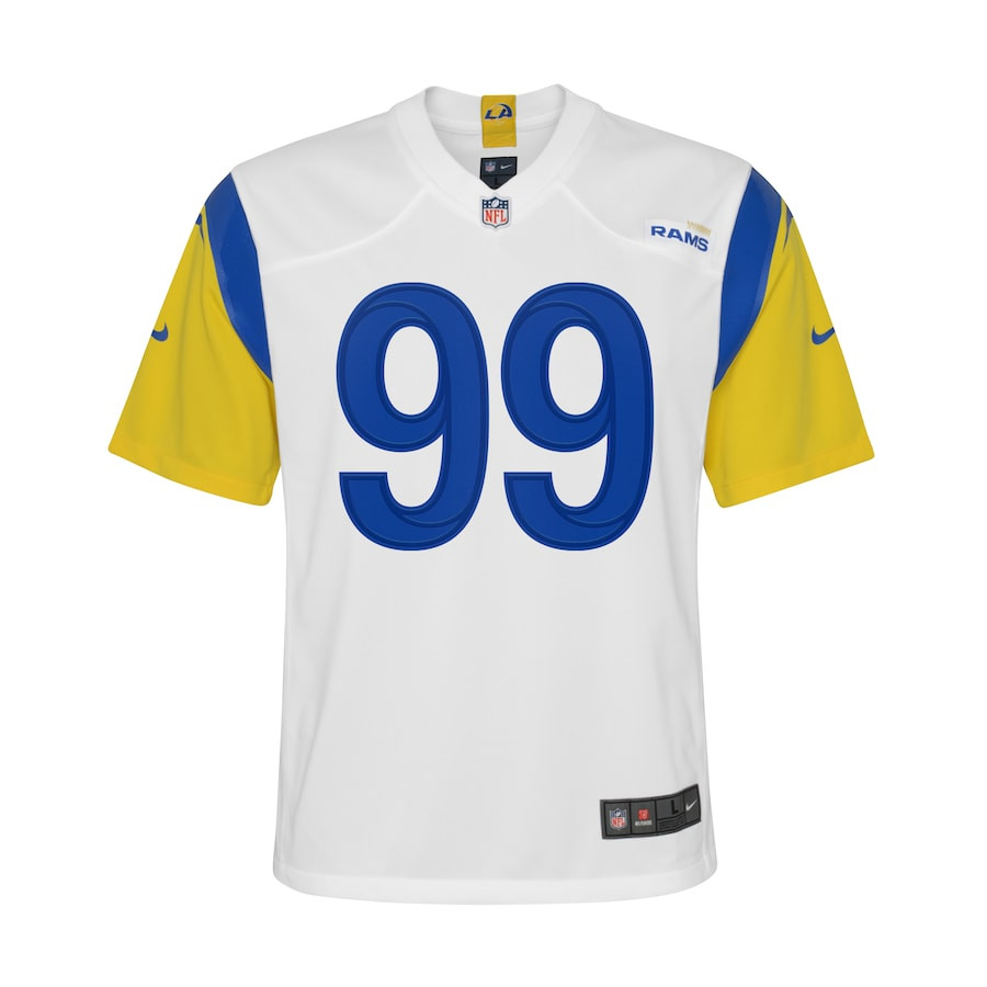 Aaron Donald 99 Los Angeles Rams YOUTH Game Jersey - White JS2129 nicesnker - Image 2