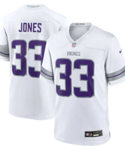 Aaron Jones 33 Minnesota Vikings Alternate Game Men Jersey - White JS6734 nicesnker
