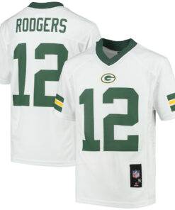 Aaron Rodgers 12 Green Bay Packers YOUTH Jersey - White JS6549 nicesnker