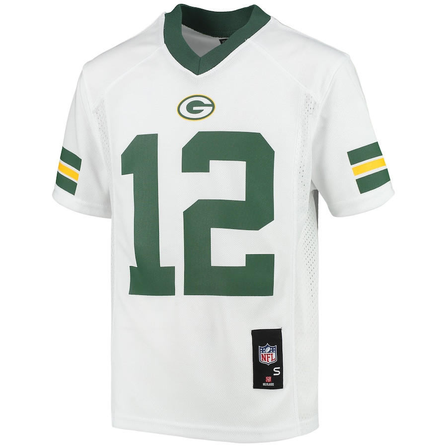 Aaron Rodgers 12 Green Bay Packers YOUTH Jersey - White JS6549 nicesnker - Image 2