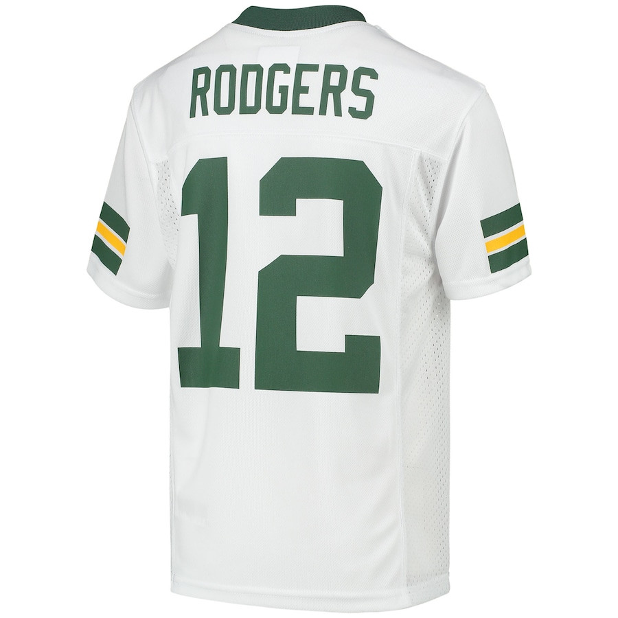 Aaron Rodgers 12 Green Bay Packers YOUTH Jersey - White JS6549 nicesnker - Image 3