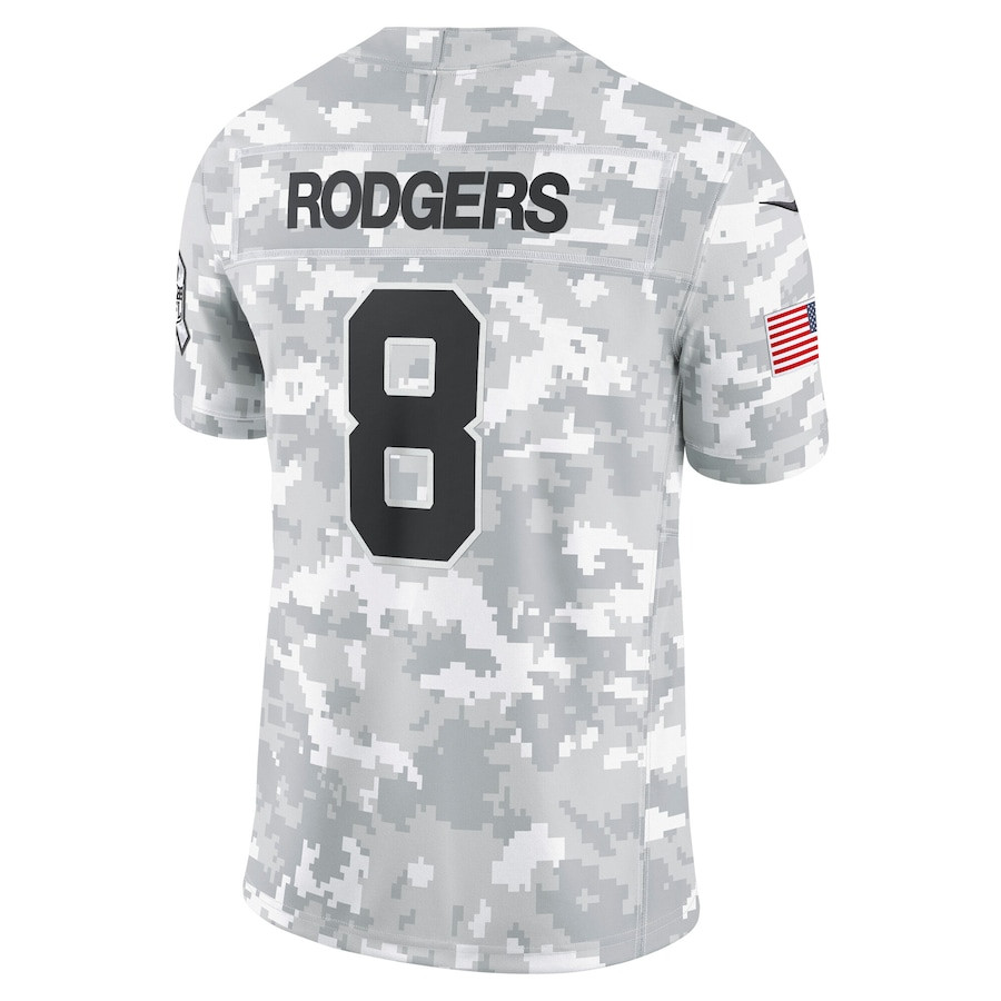 Aaron Rodgers 8 New York Jets 2024 Salute to Service Limited Men Jersey - Arctic Camo JS2460 nicesnker - Image 3