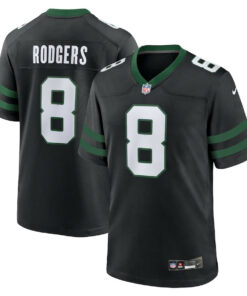 Aaron Rodgers 8 New York Jets Alternate Game Men Jersey - Legacy Black JS1500 nicesnker