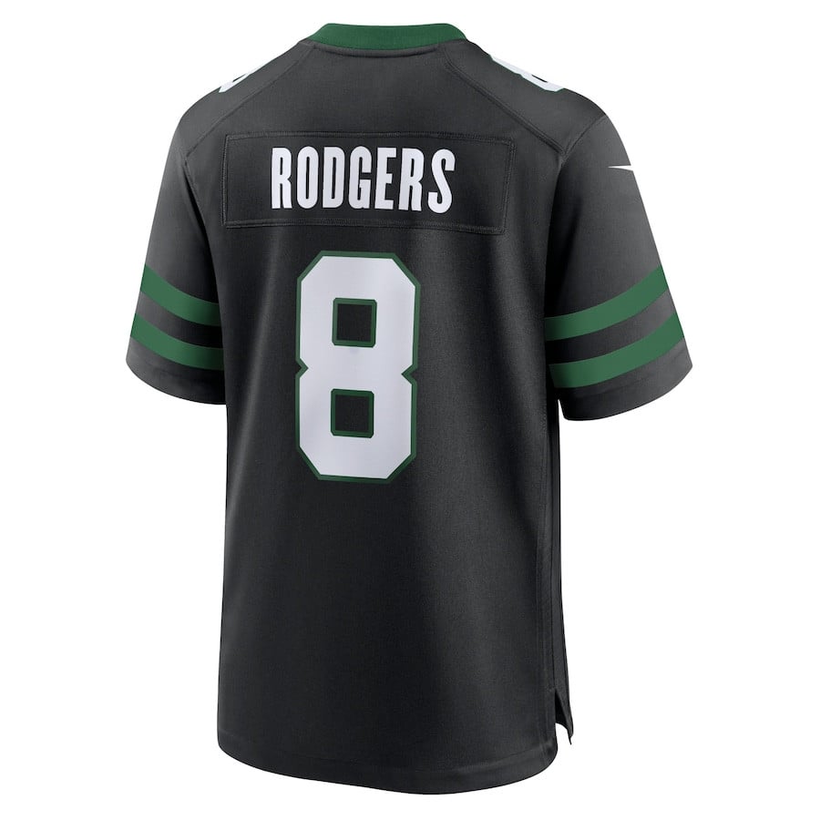 Aaron Rodgers 8 New York Jets Alternate Game Men Jersey - Legacy Black JS1500 nicesnker - Image 3
