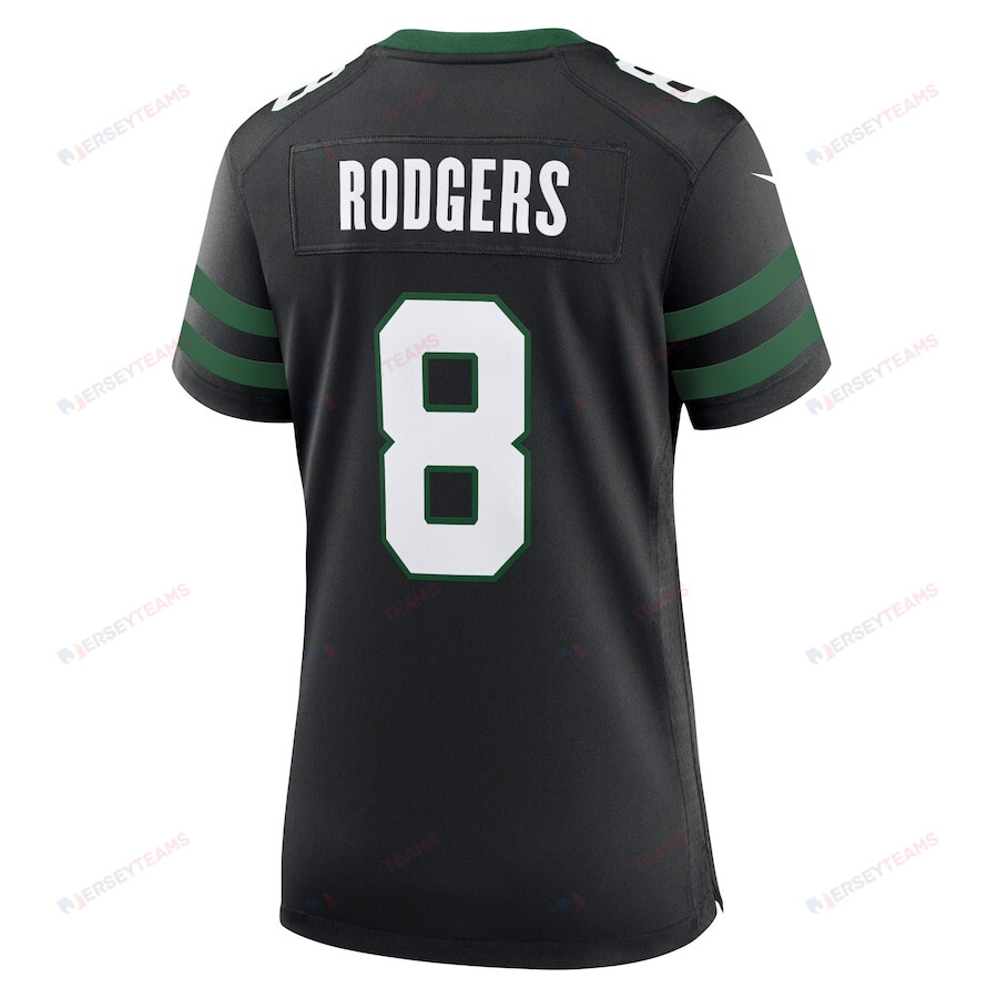 Aaron Rodgers 8 New York Jets Alternate Game Women Jersey - Legacy Black JS5467 nicesnker - Image 3