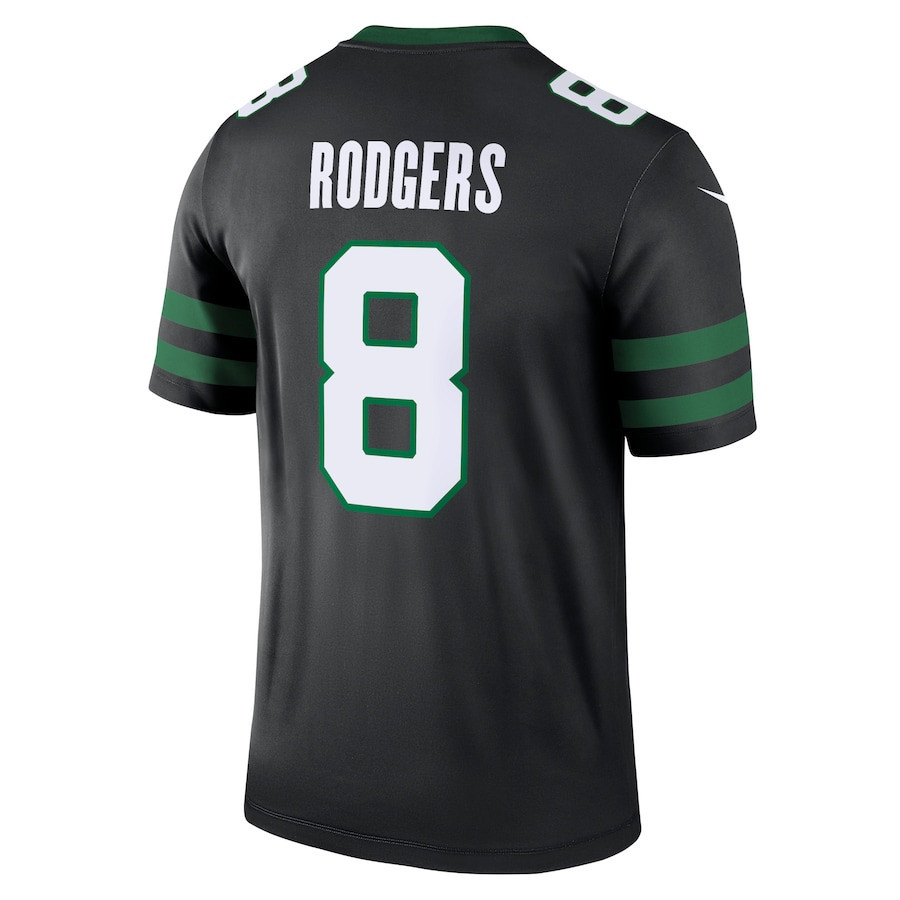 Aaron Rodgers 8 New York Jets Alternate Legend Jersey - Men, Legacy Black JS4369 nicesnker - Image 3