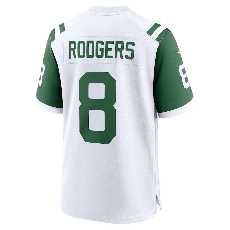 Aaron Rodgers 8 New York Jets Classic Alternate Game Men Jersey - White JS9552 nicesnker - Image 3