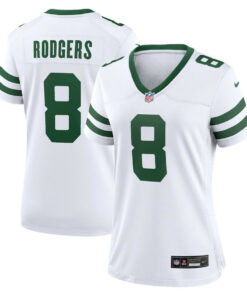 Aaron Rodgers 8 New York Jets Game Jersey - Women, White JS7599 nicesnker
