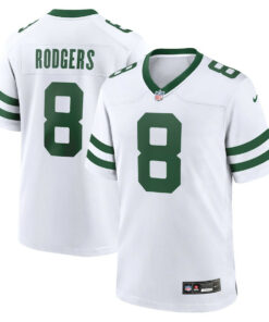 Aaron Rodgers 8 New York Jets Game Men Jersey - Legacy White JS7813 nicesnker