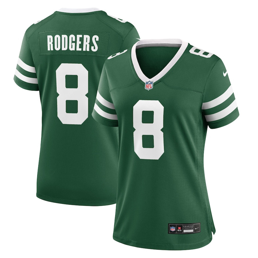 Aaron Rodgers 8 New York Jets Game Women Jersey - Legacy Green JS1131 nicesnker