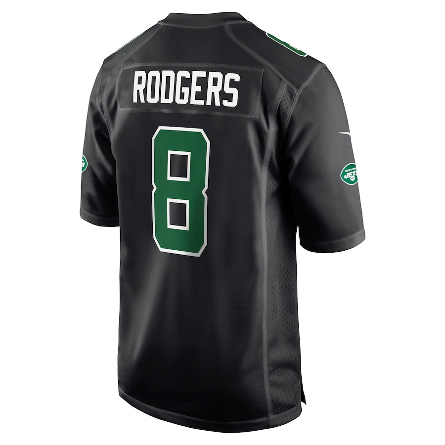 Aaron Rodgers 8 New York Jets Men Fashion Game Jersey - Black JS6994 nicesnker - Image 3