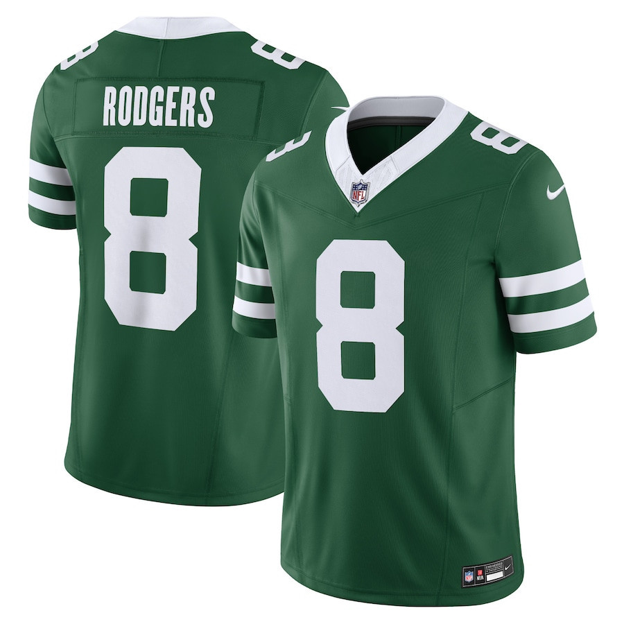 Aaron Rodgers 8 New York Jets Vapor F.U.S.E. Limited Jersey - Men, Legacy Green JS5025 nicesnker