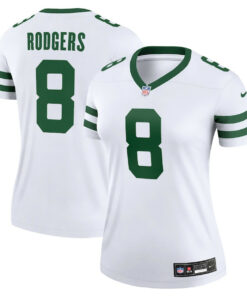 Aaron Rodgers 8 New York Jets Women Alternate Legend Jersey - Spotlight White JS8007 nicesnker