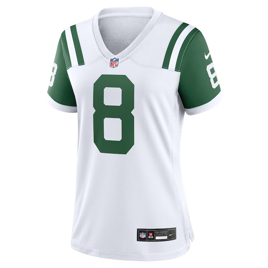 Aaron Rodgers 8 New York Jets Women's Classic Alternate Game Jersey - White JS2421 nicesnker - Image 2