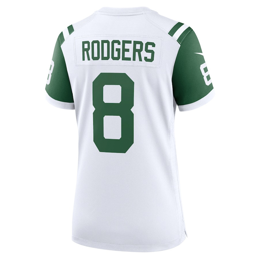 Aaron Rodgers 8 New York Jets Women's Classic Alternate Game Jersey - White JS2421 nicesnker - Image 3