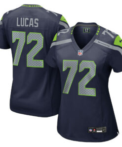 Abraham Lucas 72 Seattle Seahawks Women's Team Game Jersey - College Navy JS3307 nicesnker