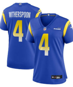 Ahkello Witherspoon 4 Los Angeles Rams Women's Team Game Jersey - Royal JS6421 nicesnker