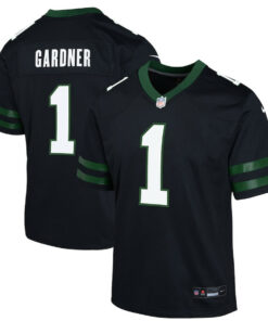 Ahmad Sauce Gardner 1 New York Jets Alternate Game YOUTH Jersey - Legacy Black JS1384 nicesnker