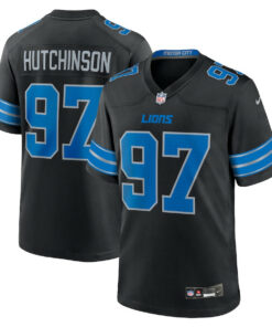 Aidan Hutchinson 97 Detroit Lions 2nd Alternate Game Jersey - Men, Black JS3855 nicesnker