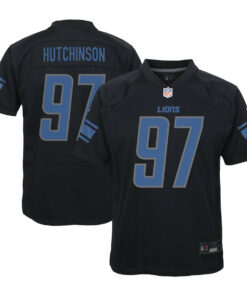 Aidan Hutchinson 97 Detroit Lions Fashion Game YOUTH Jersey - Black JS6723 nicesnker