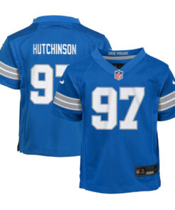Aidan Hutchinson 97 Detroit Lions Game YOUTH Jersey - Blue JS8625 nicesnker