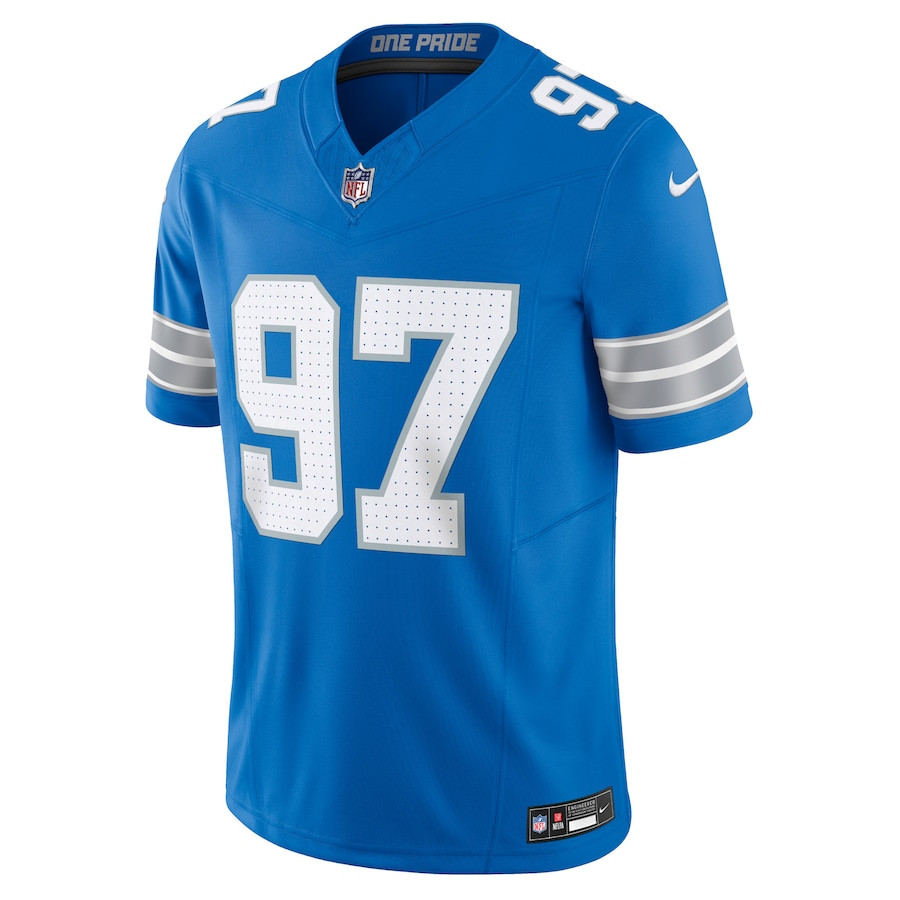 Aidan Hutchinson 97 Detroit Lions Vapor F.U.S.E. Limited Jersey - Men, Blue JS7797 nicesnker - Image 2