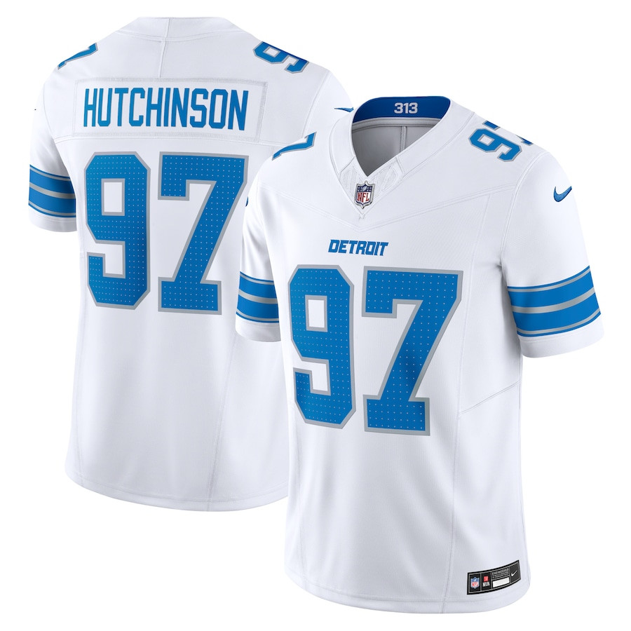 Aidan Hutchinson 97 Detroit Lions Vapor F.U.S.E. Limited Jersey - White JS3968 nicesnker