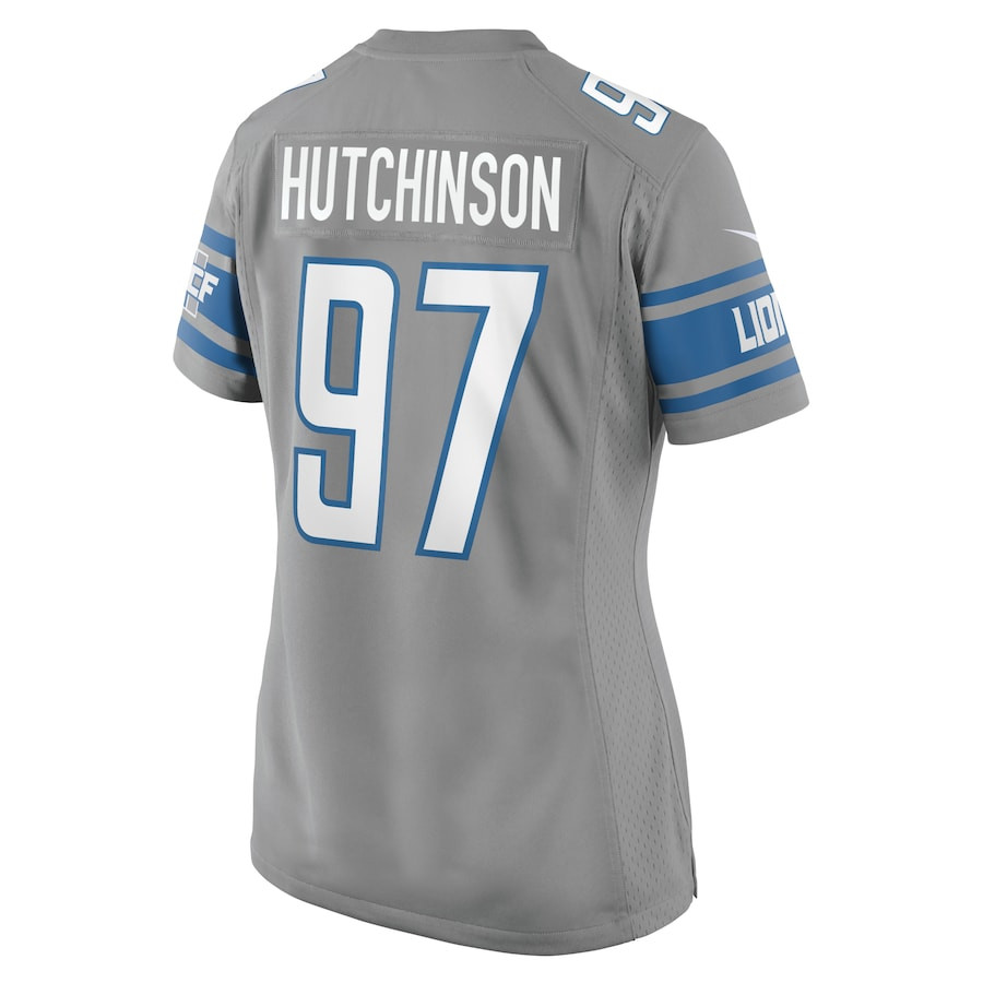 Aidan Hutchinson 97 Detroit Lions Women Game Jersey - Silver JS5826 nicesnker - Image 3