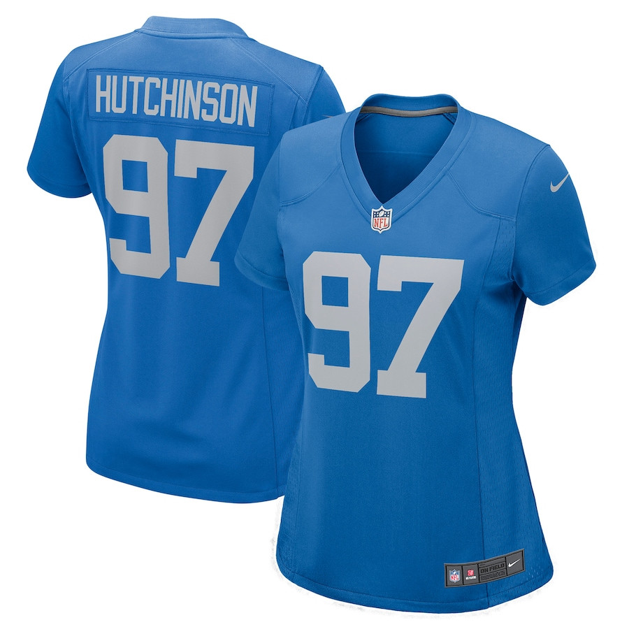 Aidan Hutchinson 97 Detroit Lions Women Player Jersey - Blue JS8438 nicesnker
