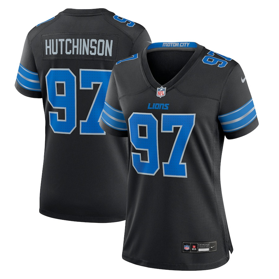 Aidan Hutchinson 97 Detroit Lions Women's Alternate Game Jersey - Black JS2644 nicesnker