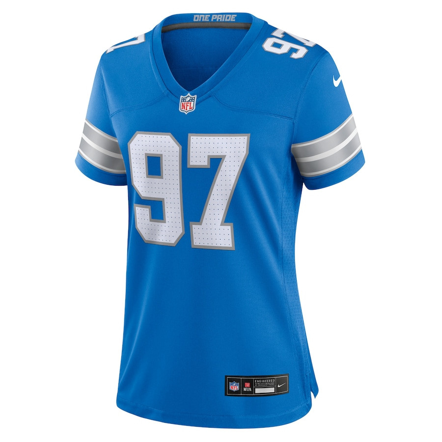Aidan Hutchinson 97 Detroit Lions Women's Team Game Jersey - Blue JS4659 nicesnker - Image 2