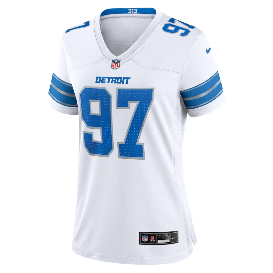 Aidan Hutchinson 97 Detroit Lions Women's White Game Jersey - White JS7656 nicesnker - Image 2