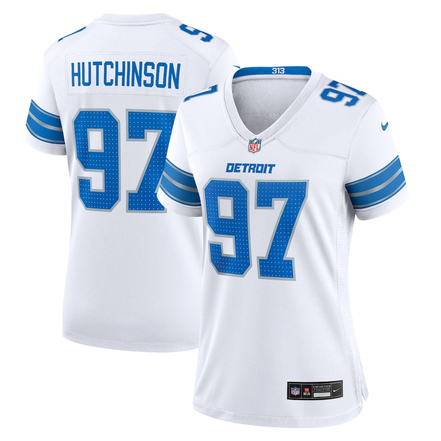 Aidan Hutchinson 97 Detroit Lions Women's White Game Jersey - White JS7656 nicesnker