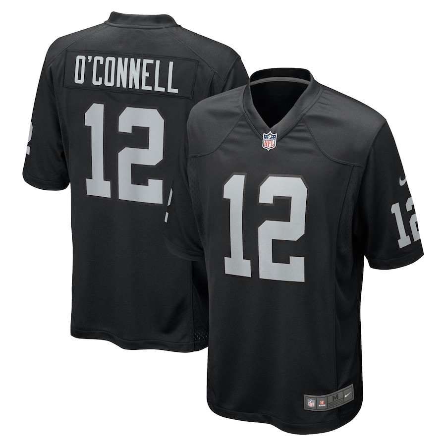 Aidan O'Connell 12 Las Vegas Raiders Team Game Men Jersey - Black JS9849 nicesnker