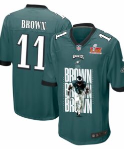 A.J. Brown 11 Philadelphia Eagles 'A.J. and the Touchdown Titans' Game Men Jersey - Midnight Green JS5489 nicesnker