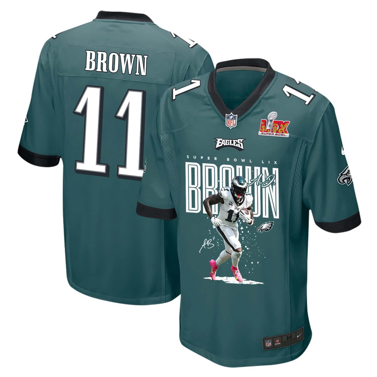 A.J. Brown 11 Philadelphia Eagles 'A.J.'s TD Tango' Game Men Jersey - Midnight Green JS9035 nicesnker