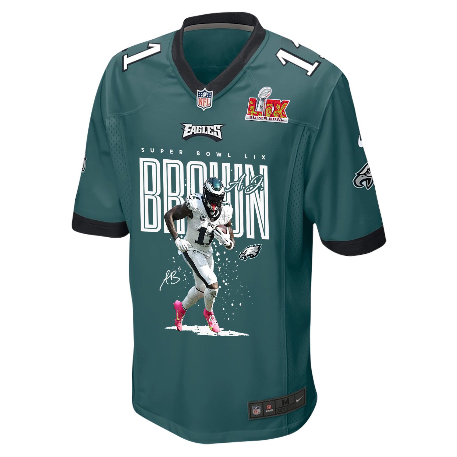 A.J. Brown 11 Philadelphia Eagles 'A.J.'s TD Tango' Game Men Jersey - Midnight Green JS9035 nicesnker - Image 2