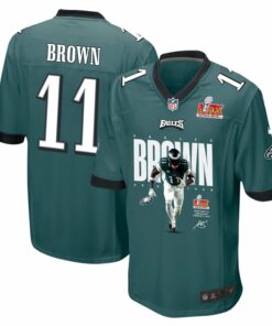 A.J. Brown 11 Philadelphia Eagles 'Brown's Yard Warriors' Game Men Jersey - Midnight Green JS7572 nicesnker