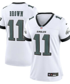 A.J. Brown 11 Philadelphia Eagles Game Women Jersey - White JS2568 nicesnker