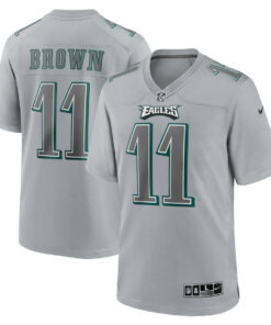 A.J. Brown 11 Philadelphia Eagles Men Atmosphere Fashion Game Jersey - Gray JS2707 nicesnker