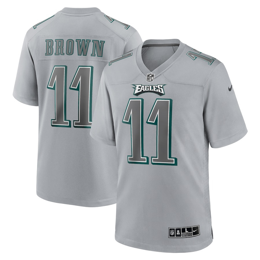 A.J. Brown 11 Philadelphia Eagles Men Atmosphere Fashion Game Jersey - Gray JS2707 nicesnker