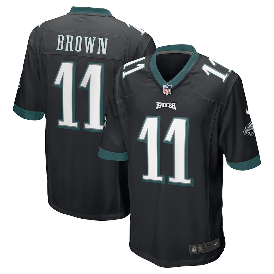 A.J. Brown 11 Philadelphia Eagles Men Game Jersey - Black JS6008 nicesnker