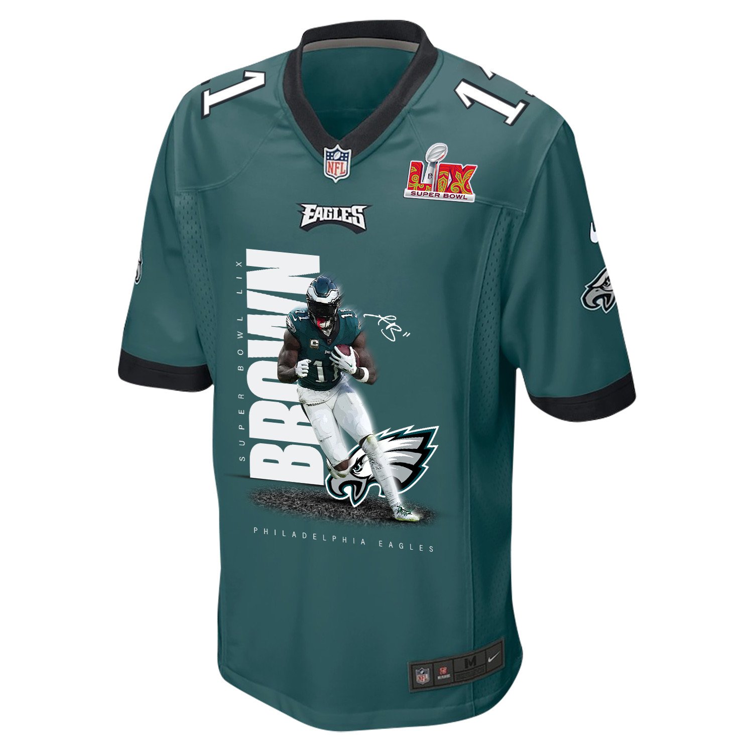 A.J. Brown 11 Philadelphia Eagles 'Mr. UPS' Game Men Jersey - Midnight Green JS9730 nicesnker - Image 2