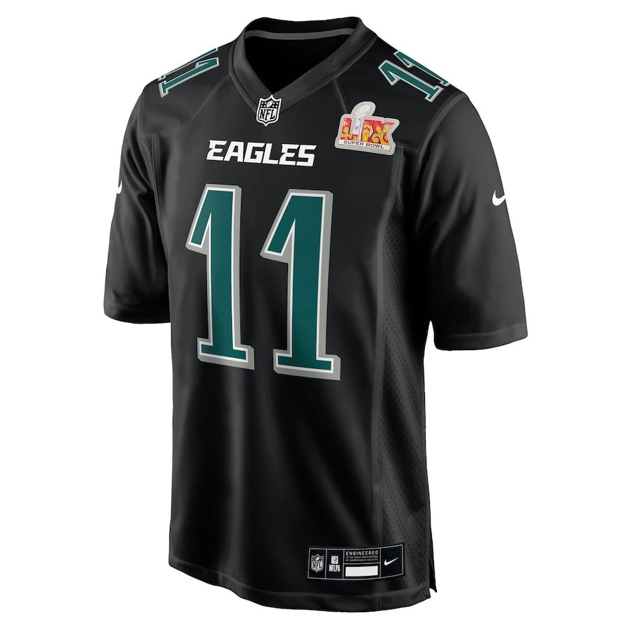 A.J. Brown 11 Philadelphia Eagles Super Bowl LIX Fashion Game Player Jersey - Carbon Black JS6595 nicesnker - Image 2