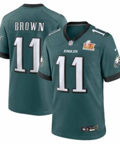 A.J. Brown 11 Philadelphia Eagles Super Bowl LIX Game Player Jersey - Midnight Green JS8511 nicesnker