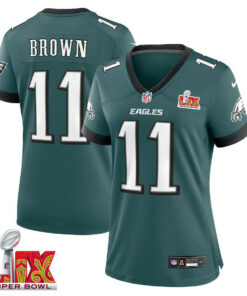 A.J. Brown #11 Philadelphia Eagles Super Bowl LIX Women's Jersey - Midnight Green JS4961 nicesnker